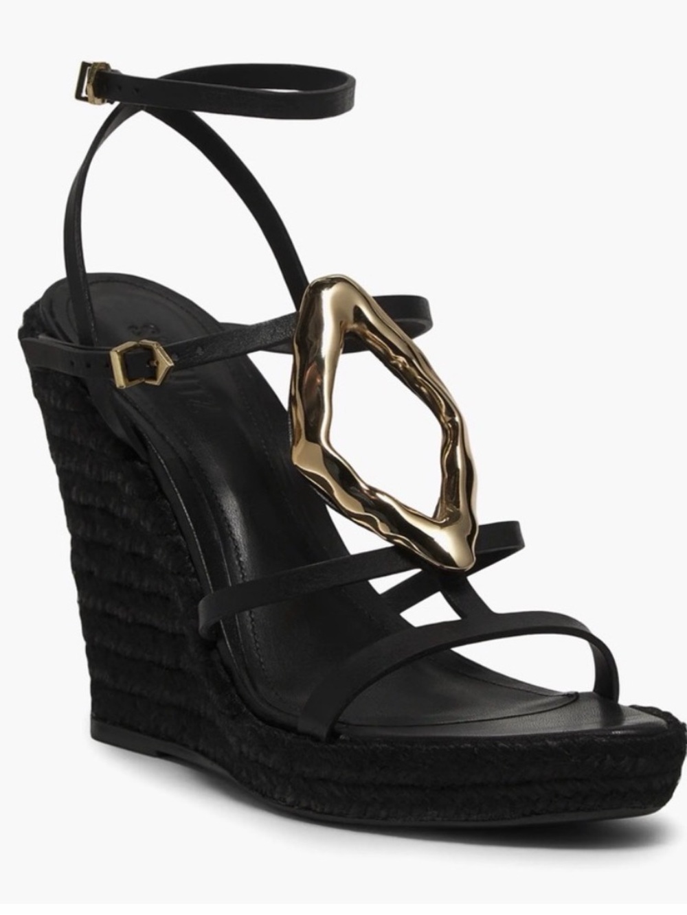 NWT Schutz Amarilis Platform Wedge Heel Sandals in Black - Size 9.5